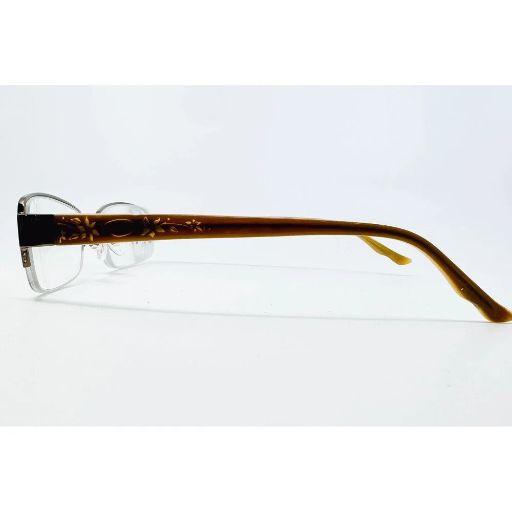 Oscar de la Renta Eyeglasses Brown Semi-Rimless Floral OSL706 234 53-18-135